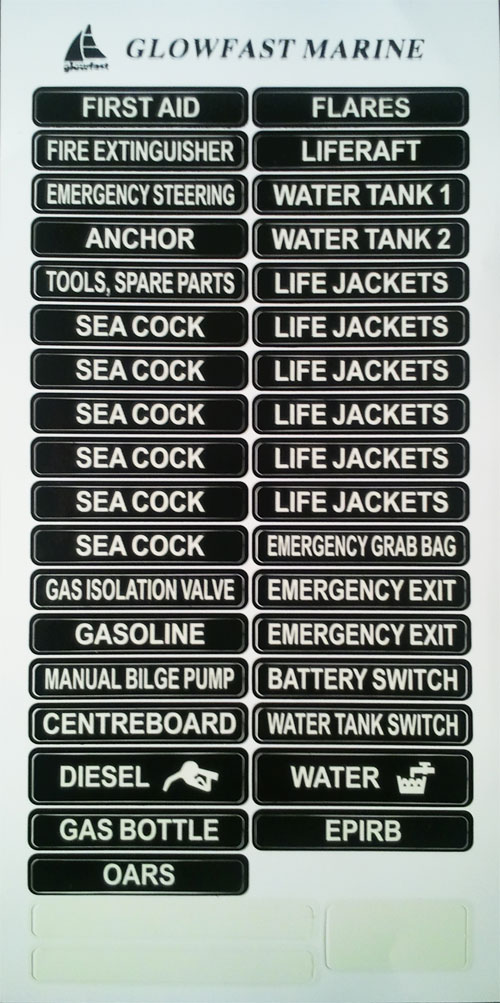 Boating Label Set - Glowfast Marine Pty Ltd